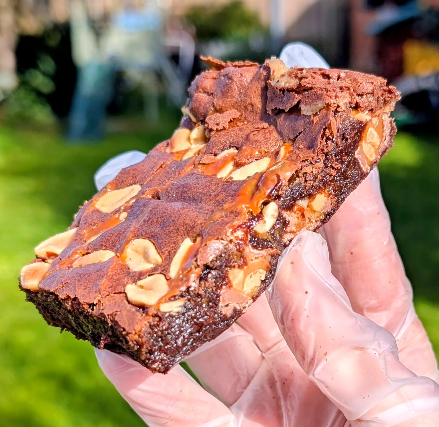 Snickers Stuffed Brownie hero